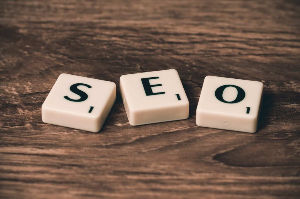 Blocks spelling out the acronym SEO